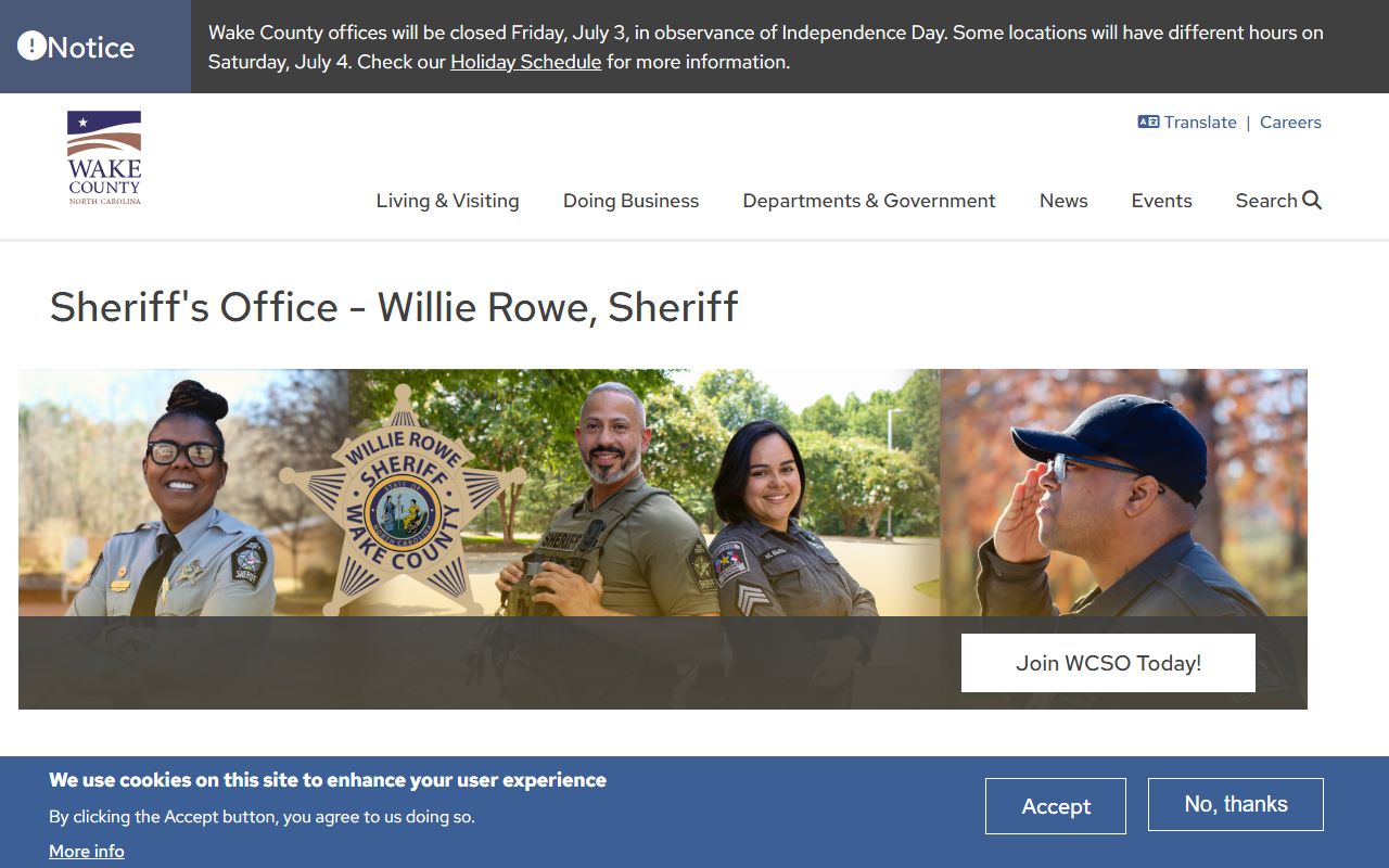 Wake Forest phone numbers Wake County Sheriff contact page